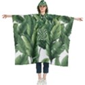 Green banana leaves Women s Hooded Rain Ponchos View1