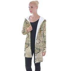 Tartaria Empire Vintage Map Longline Hooded Cardigan by Grandong