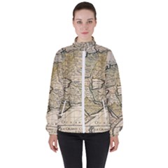 Tartaria Empire Vintage Map Women s High Neck Windbreaker by Grandong