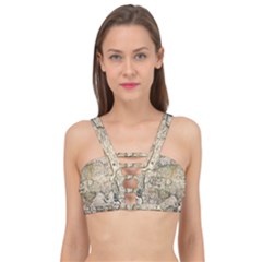 Tartaria Empire Vintage Map Cage Up Bikini Top by Grandong