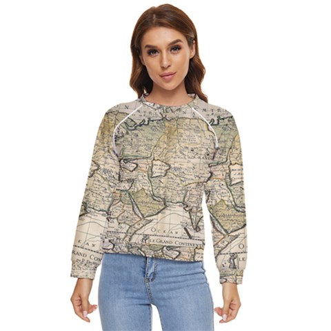 Tartaria Empire Vintage Map Women s Long Sleeve Raglan T-shirt by Grandong