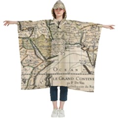 Tartaria Empire Vintage Map Women s Hooded Rain Ponchos by Grandong