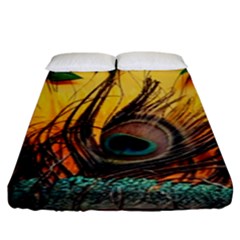 City Light Sky Landmark Painting Fitted Sheet (king Size) by Cemarart