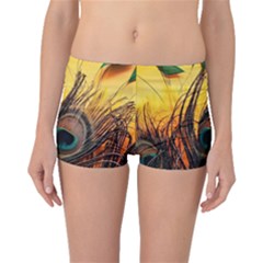 City Light Sky Landmark Painting Boyleg Bikini Bottoms by Cemarart