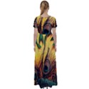 City Light Sky Landmark Painting High Waist Short Sleeve Maxi Dress View2