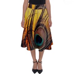 City Light Sky Landmark Painting Perfect Length Midi Skirt by Cemarart