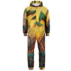 Art Paint Landscape Mountain Hooded Jumpsuit (men)