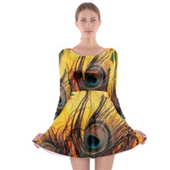 Art Paint Landscape Mountain Long Sleeve Skater Dress by Cemarart