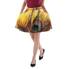 Art Paint Landscape Mountain A-line Pocket Skirt by Cemarart