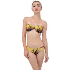 City Light Sky Landmark Painting Classic Bandeau Bikini Set by Cemarart