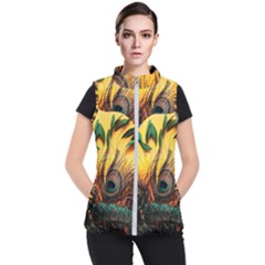 Art Paint Landscape Mountain Women s Puffer Vest by Cemarart