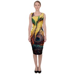 Art Paint Landscape Mountain Sleeveless Pencil Dress by Cemarart