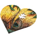 City Light Sky Landmark Painting Wooden Puzzle Heart View2