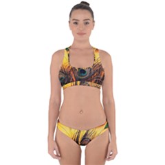 Art Paint Landscape Mountain Cross Back Hipster Bikini Set by Cemarart