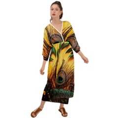 City Light Sky Landmark Painting Grecian Style  Maxi Dress by Cemarart