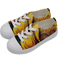 Art Paint Landscape Mountain Kids  Low Top Canvas Sneakers by Cemarart