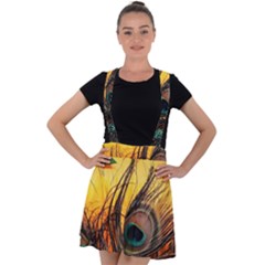 Art Paint Landscape Mountain Velvet Suspender Skater Skirt by Cemarart