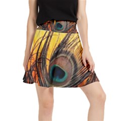 City Light Sky Landmark Painting Waistband Skirt by Cemarart