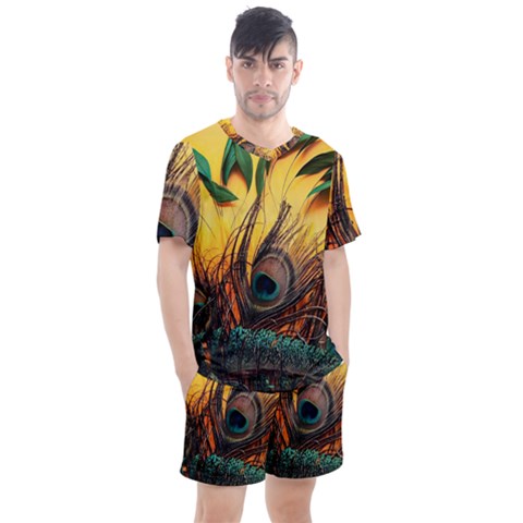 Art Paint Landscape Mountain Men s Mesh T-shirt And Shorts Set by Cemarart