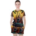 Art Paint Landscape Mountain Women s T-Shirt and Shorts Set View1