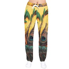 Art Paint Landscape Mountain Women Velvet Drawstring Pants by Cemarart