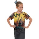 Art Paint Landscape Mountain Kids  Mesh Piece T-Shirt View1