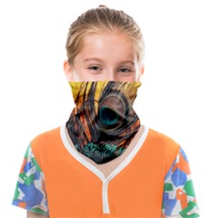 Art Paint Landscape Mountain Face Covering Bandana (kids) by Cemarart