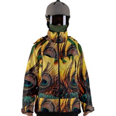 City Light Sky Landmark Painting Men s Zip Ski And Snowboard Waterproof Breathable Jacket by Cemarart