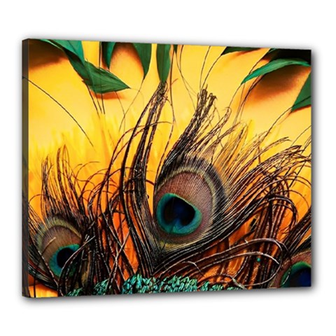 Oceans Stunning Painting Sunset Scenery Wave Paradise Beache Mountains Canvas 24  X 20  (stretched) by Cemarart