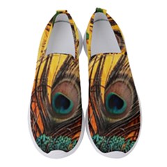 Oceans Stunning Painting Sunset Scenery Wave Paradise Beache Mountains Women s Slip On Sneakers by Cemarart