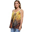 Oceans Stunning Painting Sunset Scenery Wave Paradise Beache Mountains Casual Spaghetti Strap Chiffon Top View2