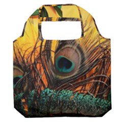 Oceans Stunning Painting Sunset Scenery Wave Paradise Beache Mountains Premium Foldable Grocery Recycle Bag by Cemarart