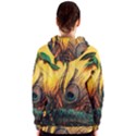 Sunset Illustration Water Night Sun Landscape Grass Clouds Painting Digital Art Drawing Women s Zipper Hoodie View2