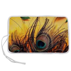 Sunset Illustration Water Night Sun Landscape Grass Clouds Painting Digital Art Drawing Pen Storage Case (l) by Cemarart