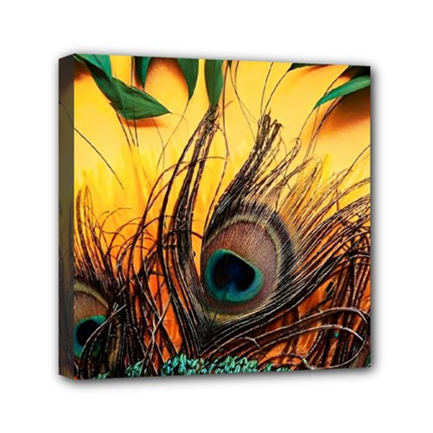 City Lights Sky Landmark Painting Mini Canvas 6  X 6  (stretched) by Cemarart