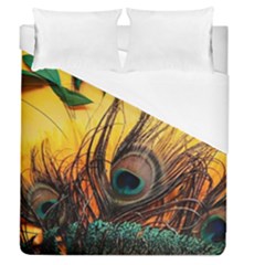 City Lights Sky Landmark Painting Duvet Cover (queen Size) by Cemarart