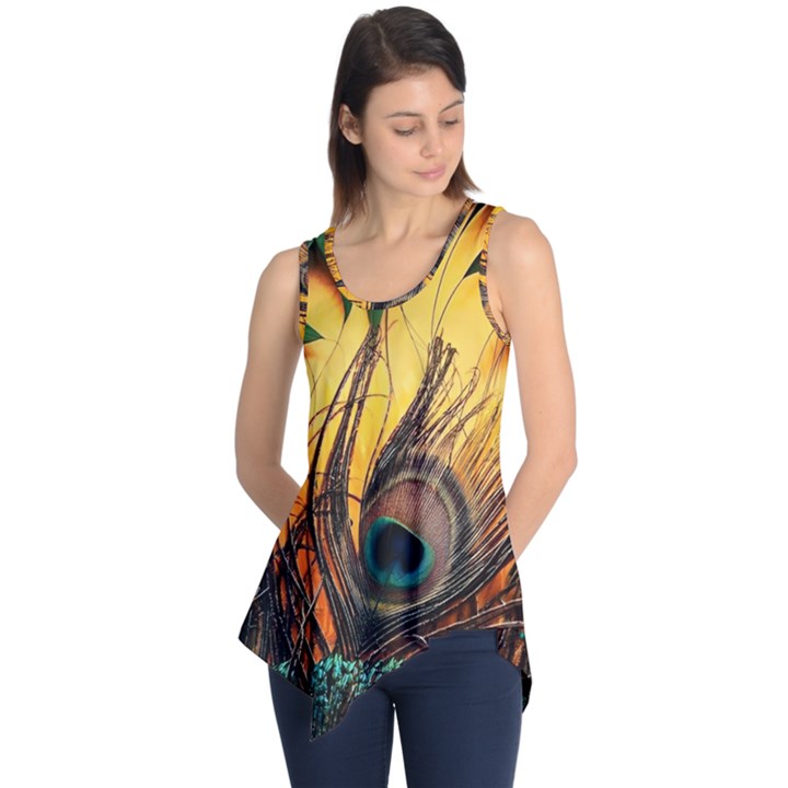 City Lights Sky Landmark Painting Sleeveless Tunic