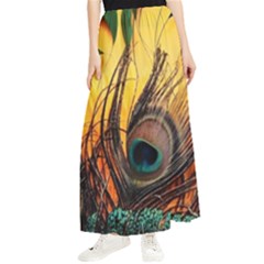 City Lights Sky Landmark Painting Maxi Chiffon Skirt by Cemarart