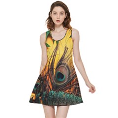 City Lights Sky Landmark Painting Inside Out Reversible Sleeveless Dress by Cemarart