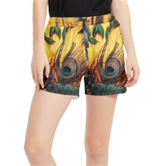 City Lights Sky Landmark Painting Women s Runner Shorts by Cemarart