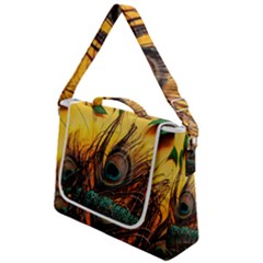 Forest Owl Art Snow Winter Box Up Messenger Bag by Cemarart