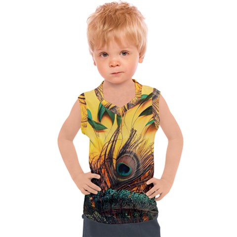 Landscape Bright Scenery Drawing Rivers Blue Lovely Kids  Sport Tank Top by Cemarart