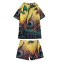 Asian Retro Vintage Art Korea China Japan Kids  Swim T-Shirt and Shorts Set View2