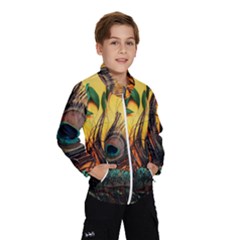 Forest Trees Snow Landscape Art Kids  Windbreaker by Cemarart