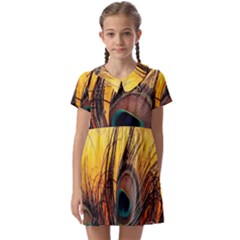 Asian Retro Vintage Art Korea China Japan Kids  Asymmetric Collar Dress by Cemarart