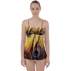 Forest Trees Snow Landscape Art Babydoll Tankini Set by Cemarart