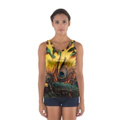 Japan Art Artwork Asia Drawing Lake Landscape Mountain Nature Oriental Sport Tank Top  by Cemarart