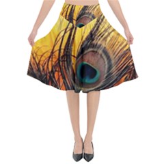 Japan Art Artwork Asia Drawing Lake Landscape Mountain Nature Oriental Flared Midi Skirt by Cemarart