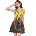 Japan Art Artwork Asia Drawing Lake Landscape Mountain Nature Oriental Inside Out Racerback Dress View1