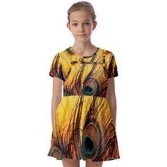 Japan Art Artwork Asia Drawing Lake Landscape Mountain Nature Oriental Kids  Short Sleeve Pinafore Style Dress by Cemarart